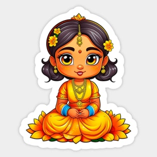 Gudi Padwa Chibi Girl Sticker
